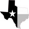 Die Cut Black and White Texas Sticker