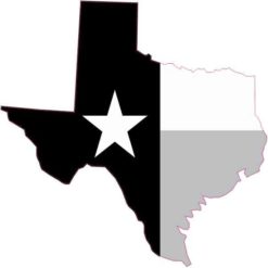 Die Cut Black and White Texas Sticker