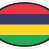Oval Mauritius Flag Sticker