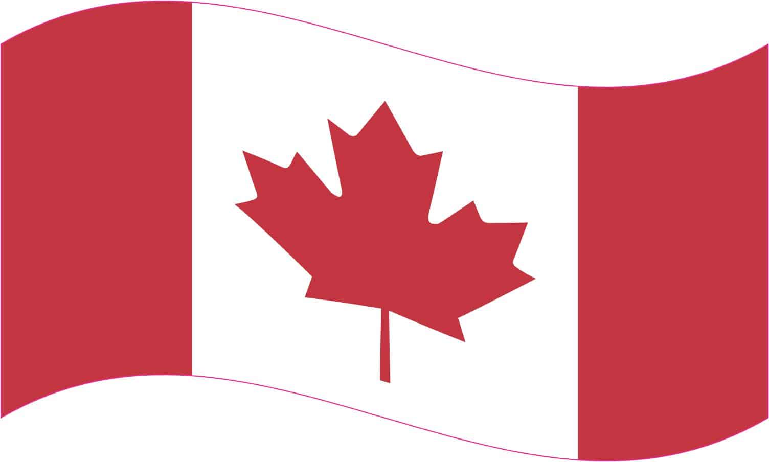 5in X 3in Waving Canada Flag Sticker Vinyl Vehicle Bumper Stickers Decals