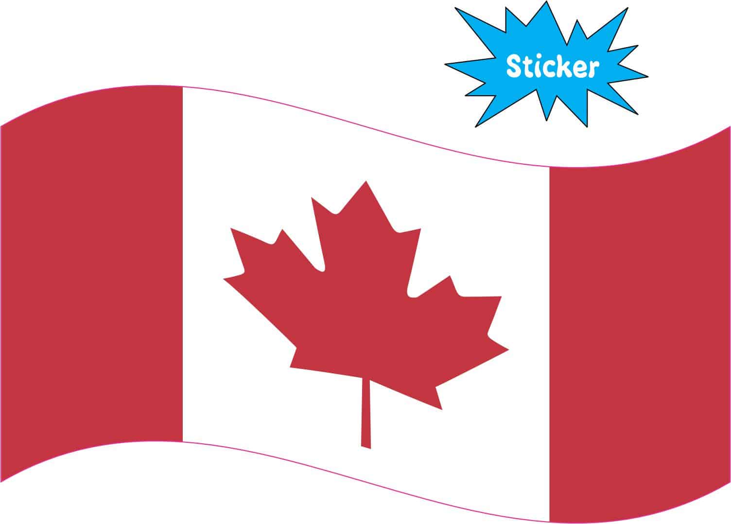 5in X 3in Waving Canada Flag Sticker Vinyl Vehicle Bumper Stickers Decals - Image 2
