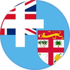 Circle Fiji Flag Sticker