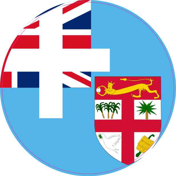 Circle Fiji Flag Sticker