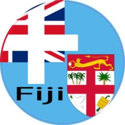 Labeled Circle Fiji Flag Sticker