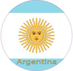 Labeled Circle Argentina Flag Sticker
