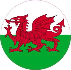 Circle Wales Flag Sticker
