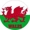 Labeled Circle Wales Flag Sticker