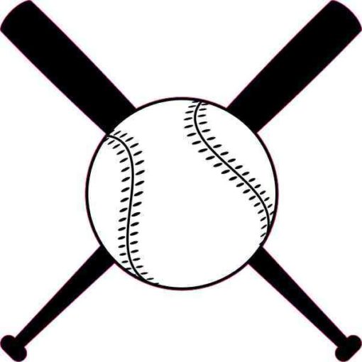 Baseball and Crossed Bats Sticker