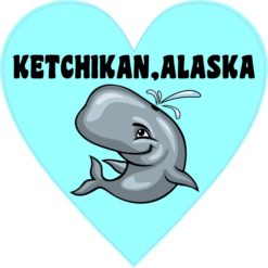Heart Ketchikan, Alaska Whale Sticker