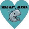 Heart Skagway, Alaska Whale Sticker