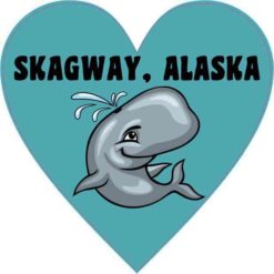 Heart Skagway, Alaska Whale Sticker