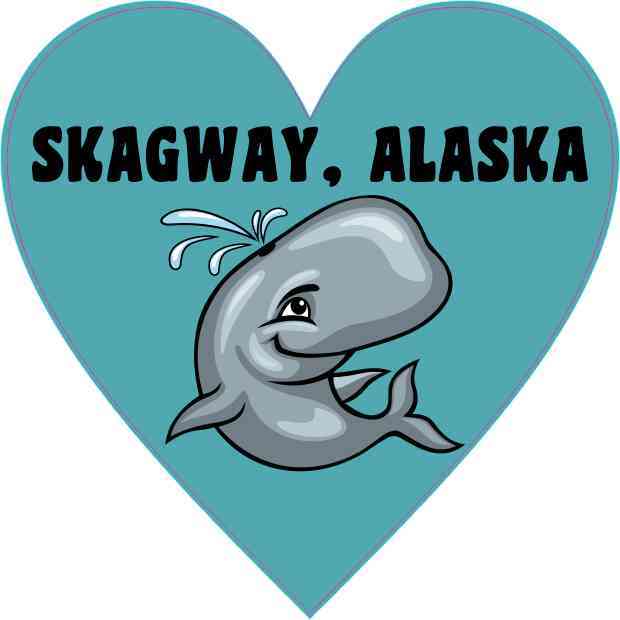 Heart Skagway, Alaska Whale Sticker