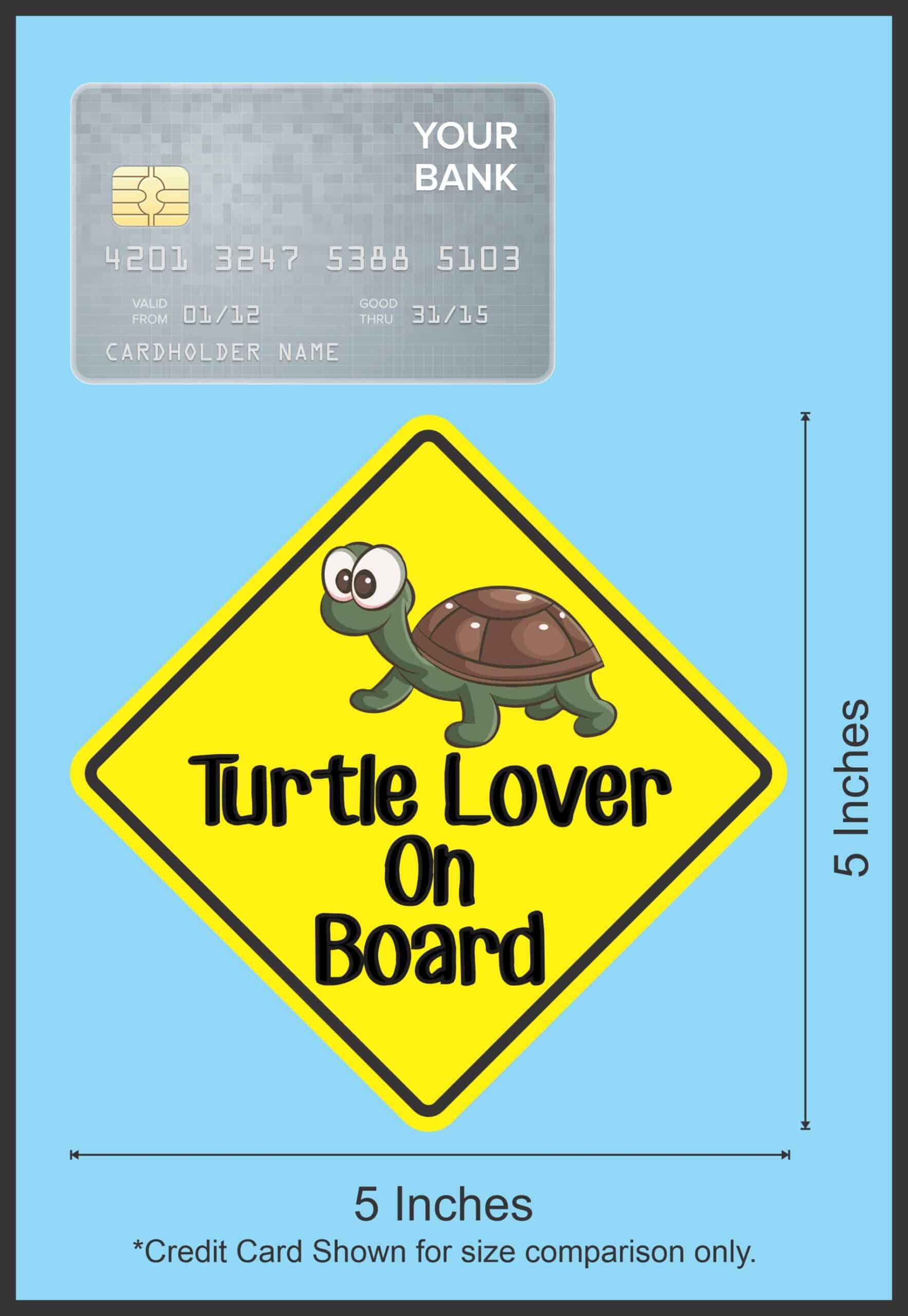 5in x 5in Turtle Lover On Board Magnet