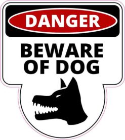 Danger Beware of Dog Sticker