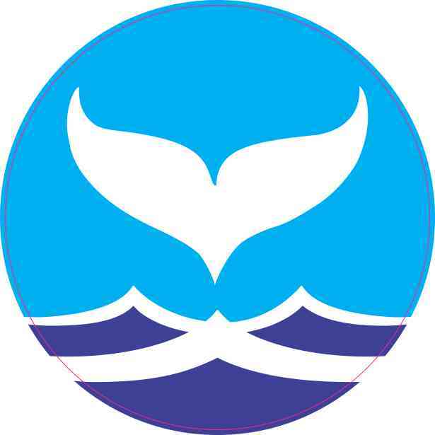 Circle Ocean Whale Tail Sticker
