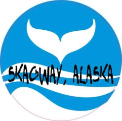 Circle Skagway, Alaska Whale Sticker