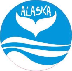 Circle Alaska Whale Sticker
