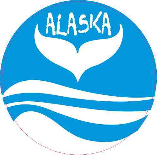 Circle Alaska Whale Sticker