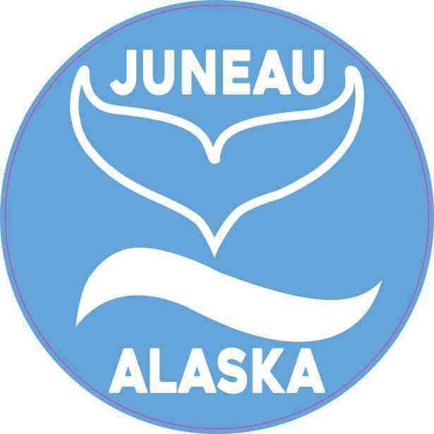 Circle Juneau Alaska Whale Sticker