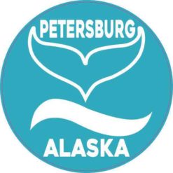 Circle Petersburg Alaska Whale Sticker