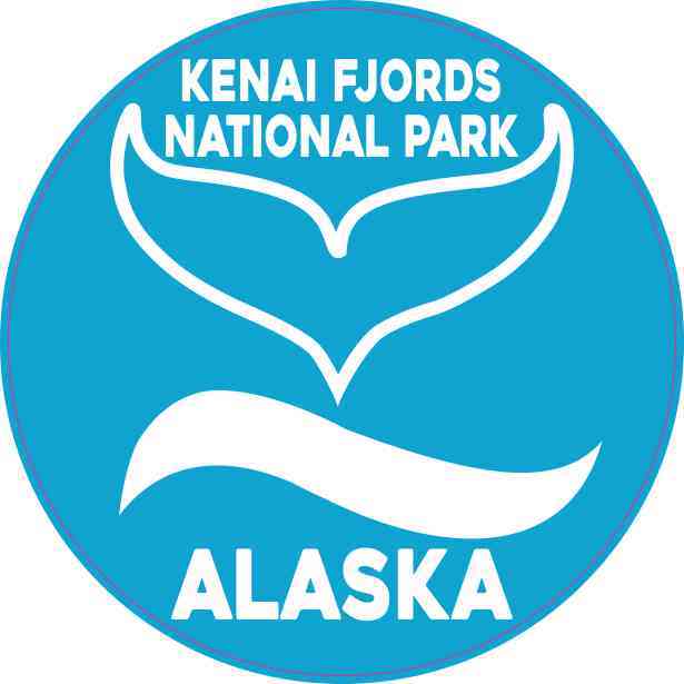 Circle Kenai Fjords National Park Whale Sticker