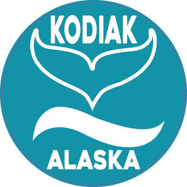 Circle Kodiak Alaska Whale Sticker