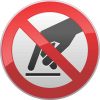 do not touch sticker