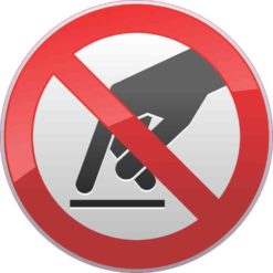 do not touch sticker