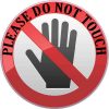 do not touch sticker