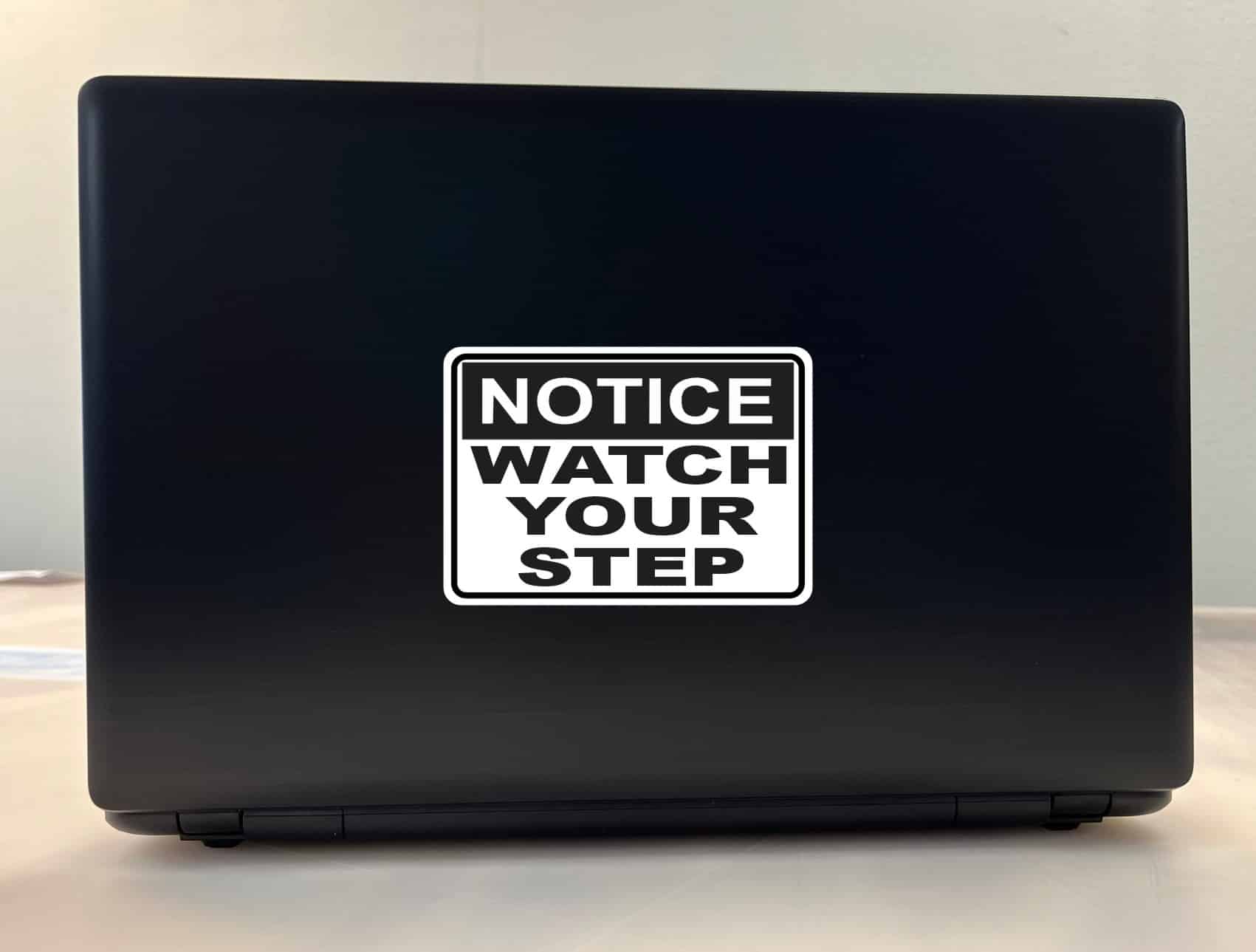 5in x 3.5in Notice Watch Your Step Sticker Vinyl Business Sign Decal Stickers
