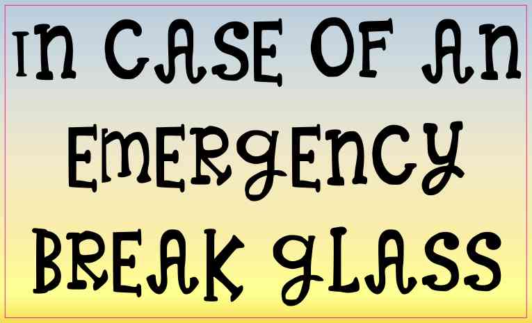 In Case of an Emergency Break Glass Magnet