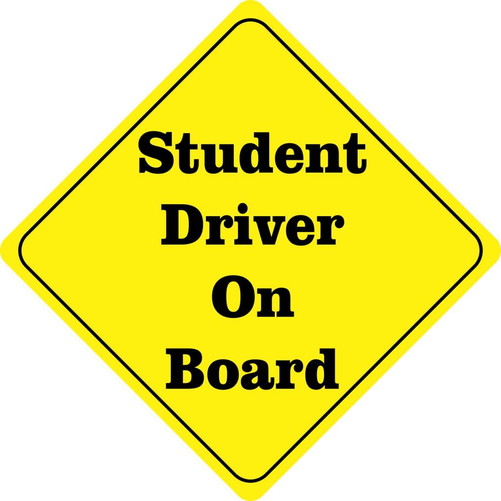 Student Driver Sticker Custom 12in x 12in Student Driver On Board Sticker - StickerTalk®