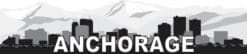 10in x 2.25in Anchorage Skyline Sticker Vinyl Alaska Travel Decal Stickers