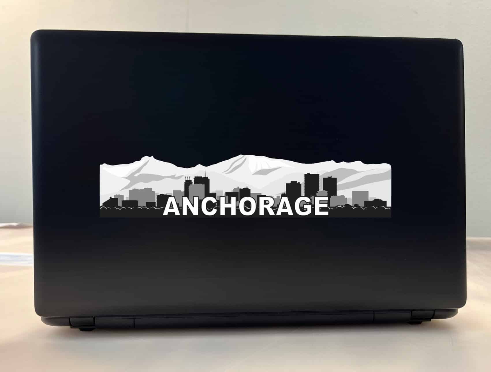 10in x 2.25in Anchorage Skyline Sticker Vinyl Alaska Travel Decal Stickers