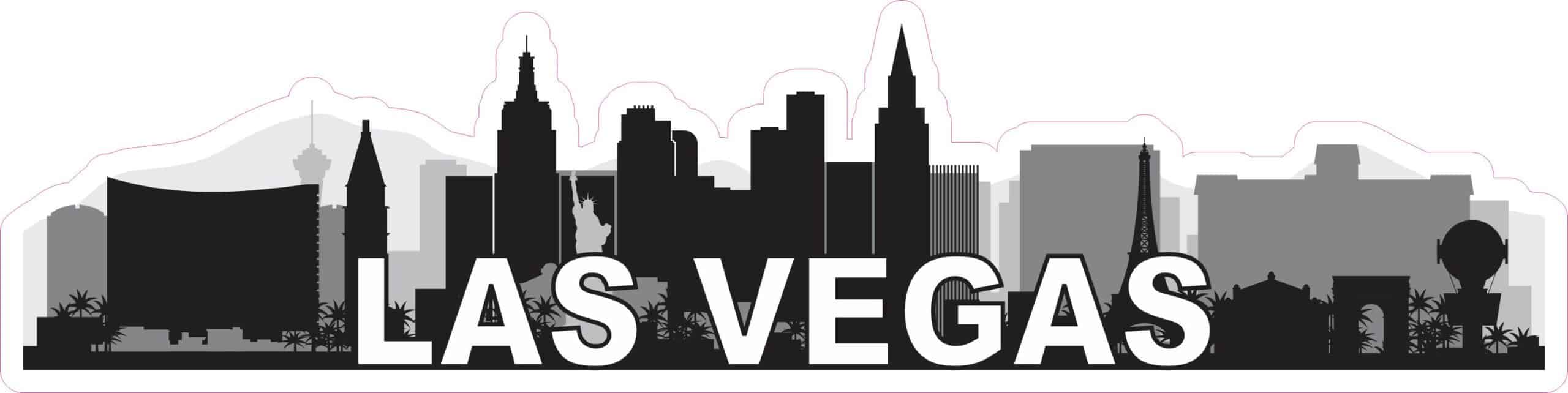 10in x 2.5in Las Vegas Skyline Sticker Vinyl Nevada Travel Decal