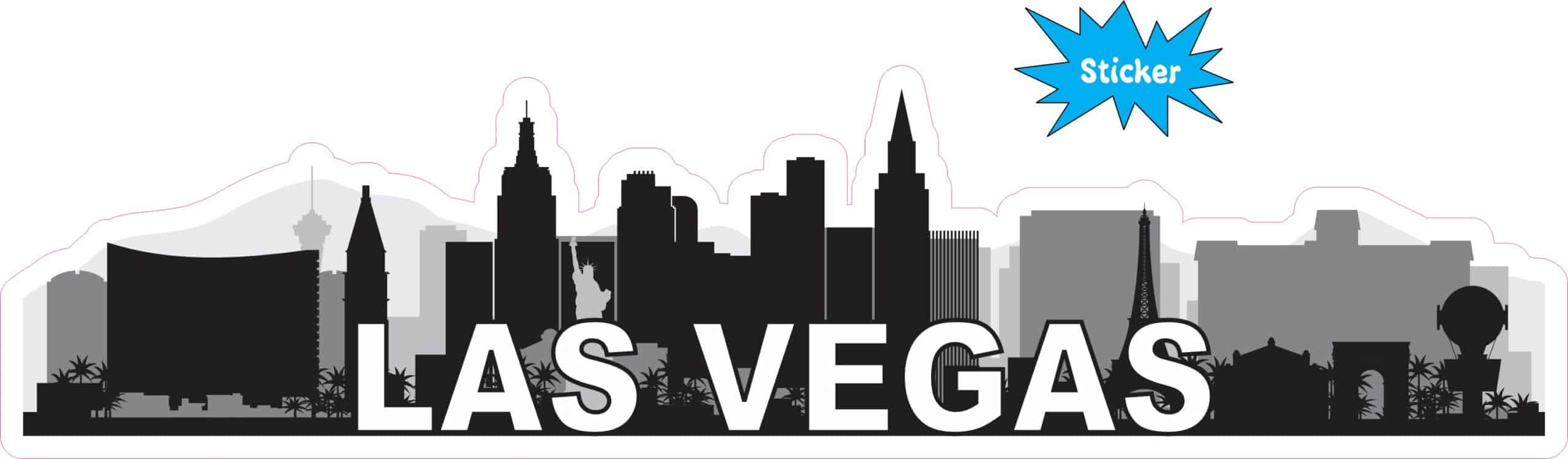 10in x 2.5in Las Vegas Skyline Sticker Vinyl Nevada Travel Decal
