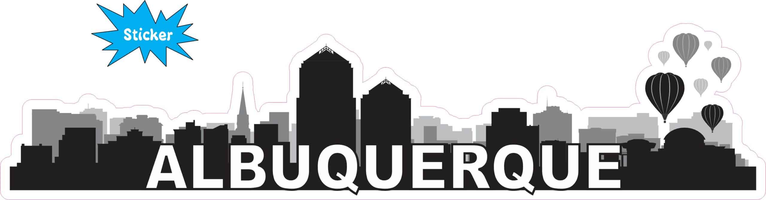 10in x 2.25in Albuquerque Skyline Sticker Vinyl Travel Decal Car Stickers