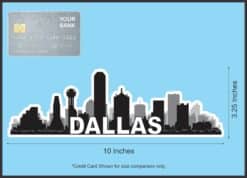 10in x 3.25in Dallas Skyline Sticker Vinyl Vehicle Travel Decal Stickers