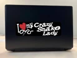 10in x 3in I Love My Crazy Snake Lady Bumper Sticker Vinyl Window Decal