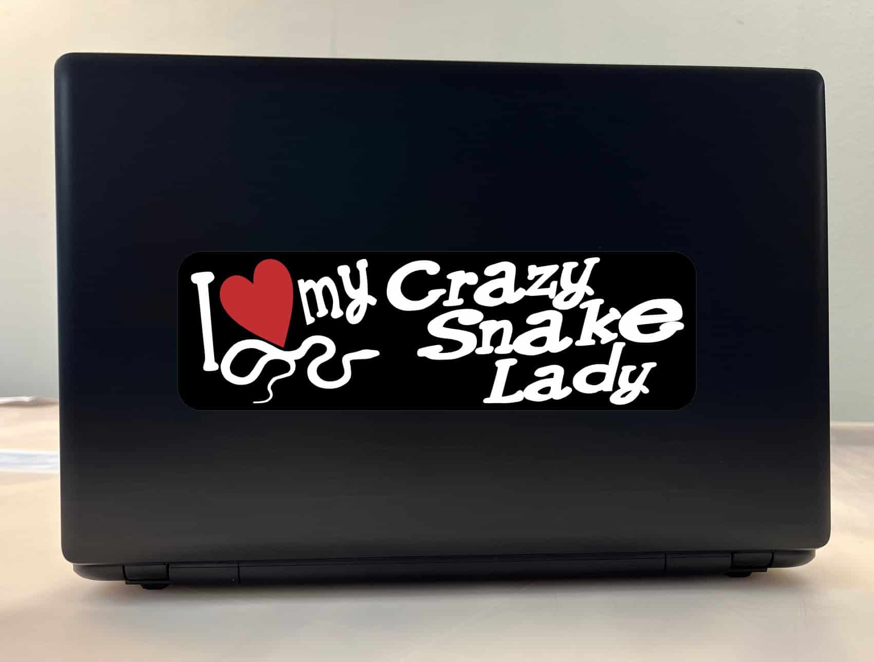 10in x 3in I Love My Crazy Snake Lady Bumper Sticker Vinyl Window Decal