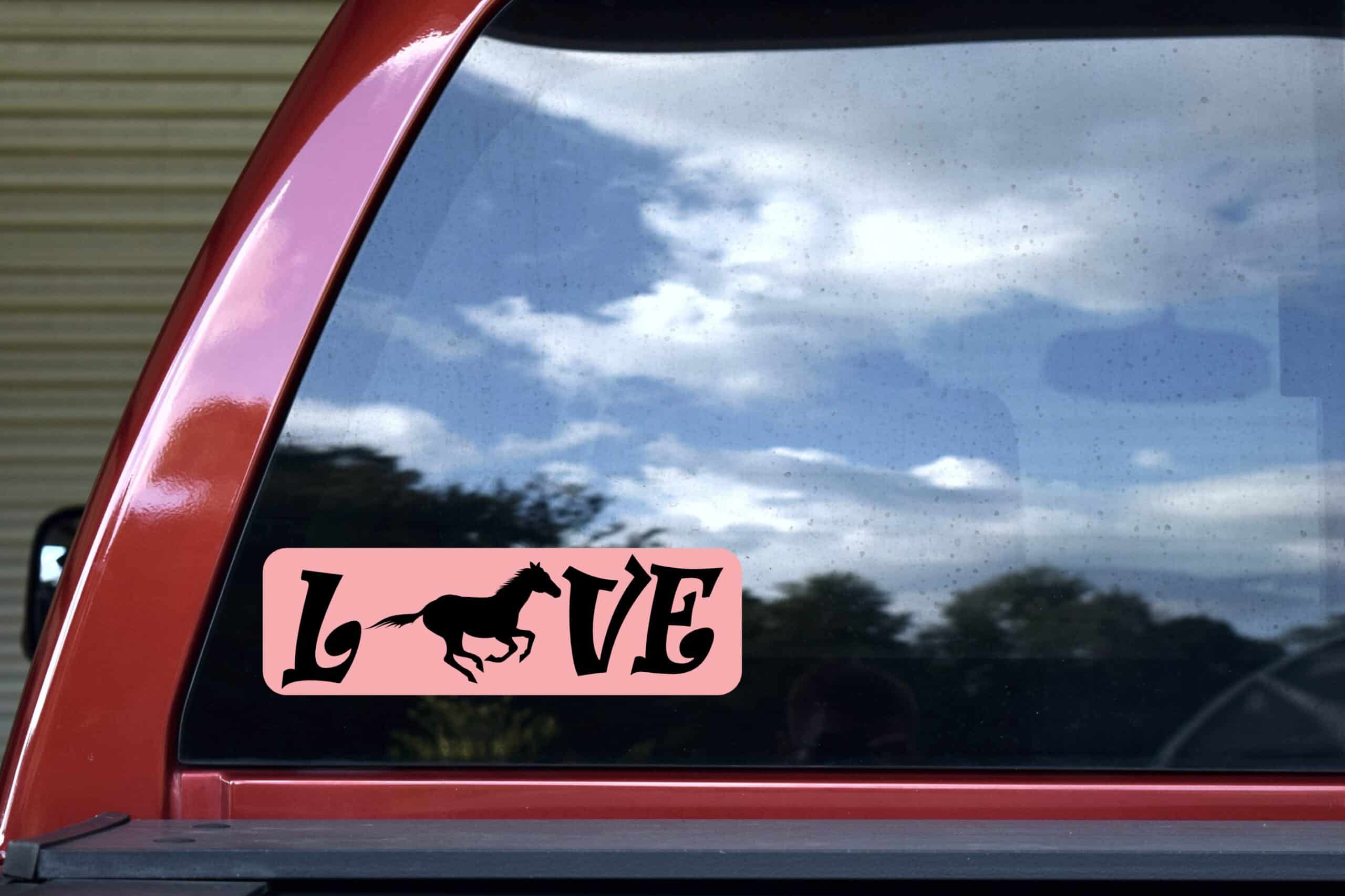 10in x 3in Love Horse Bumper Sticker Vinyl Pet Animal Decal Car