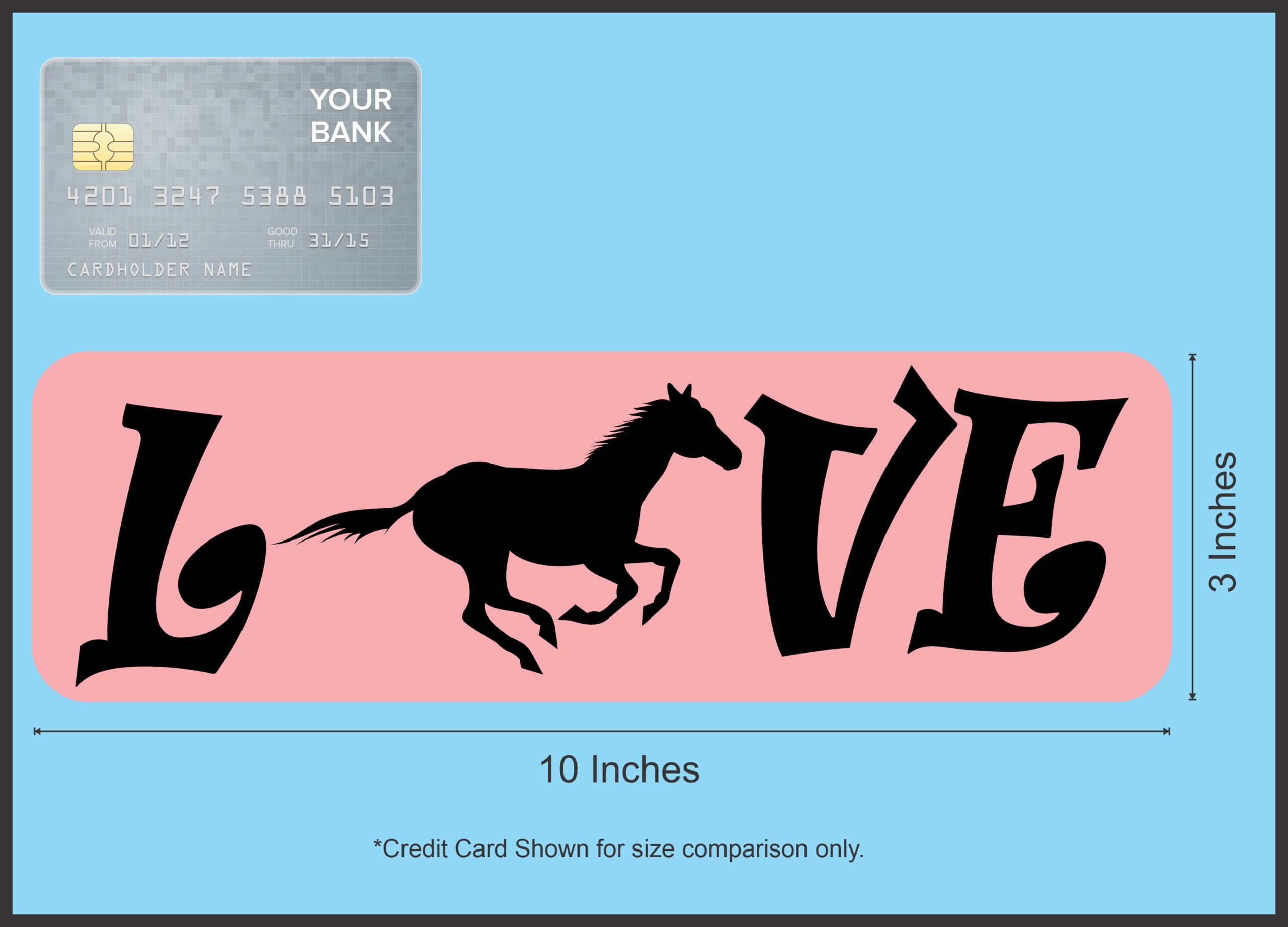 10in x 3in Love Horse Bumper Sticker Vinyl Pet Animal Decal Car