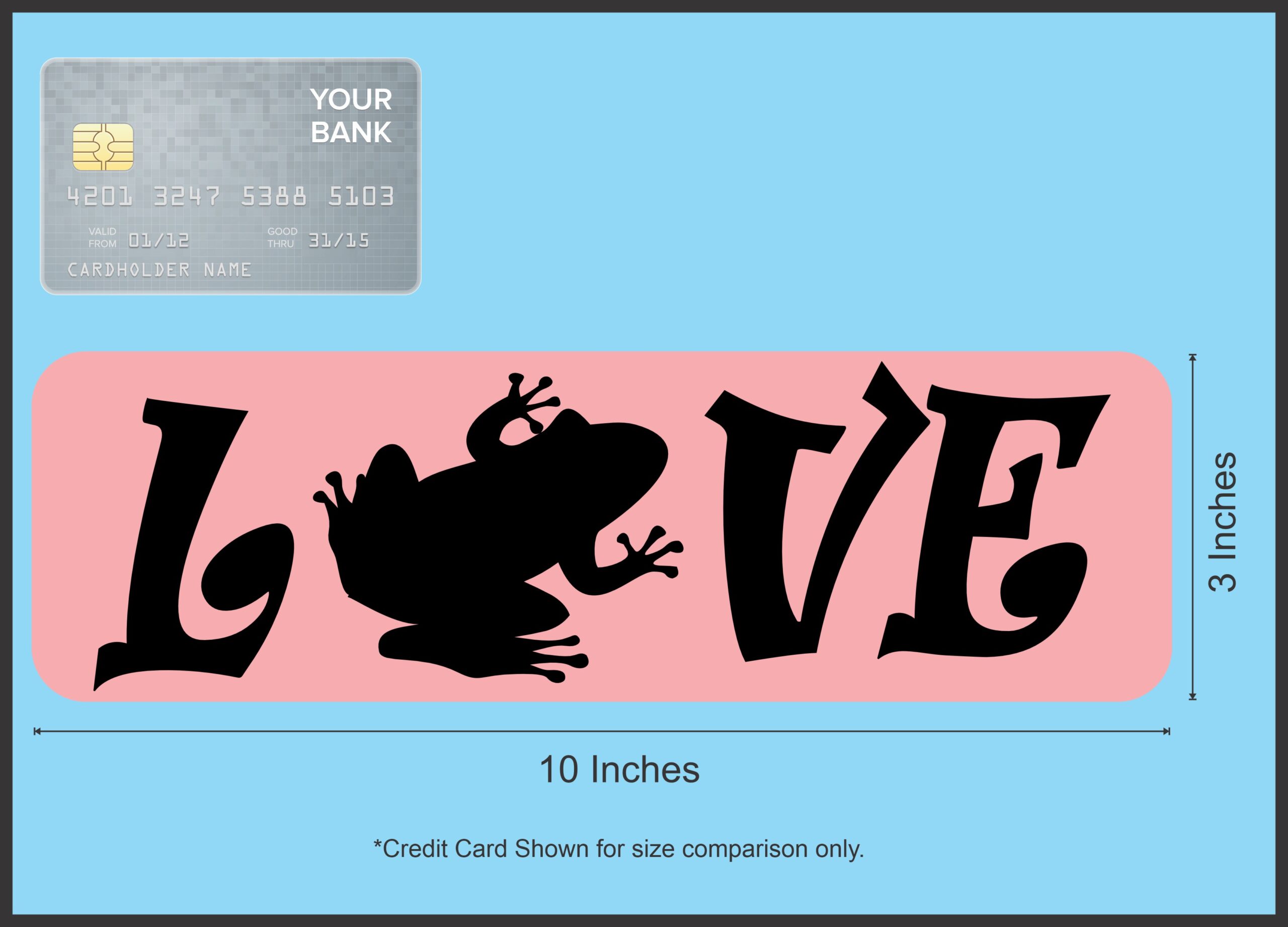 10in x 3in Love Frog Bumper Sticker Vinyl Pet Animal Decal Car Stickers