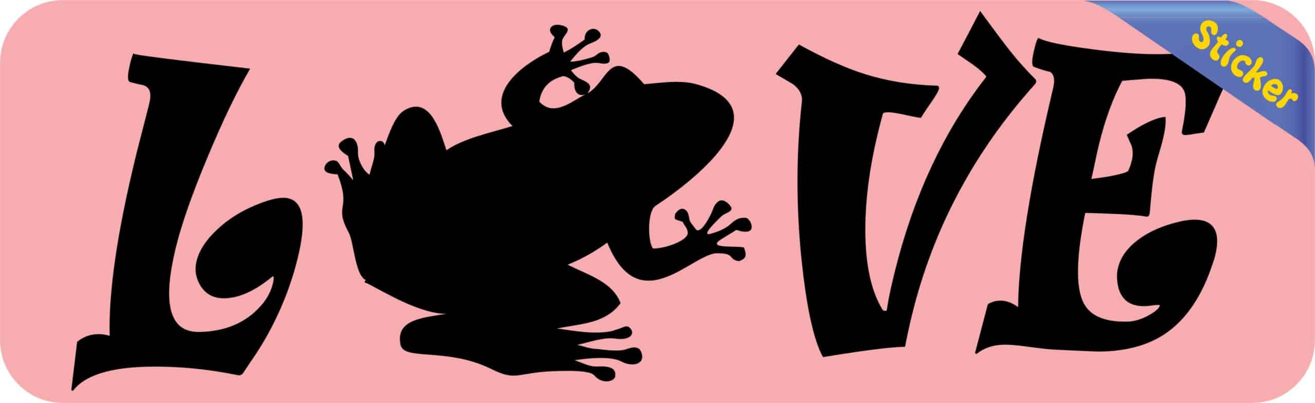 10in x 3in Love Frog Bumper Sticker Vinyl Pet Animal Decal Car Stickers