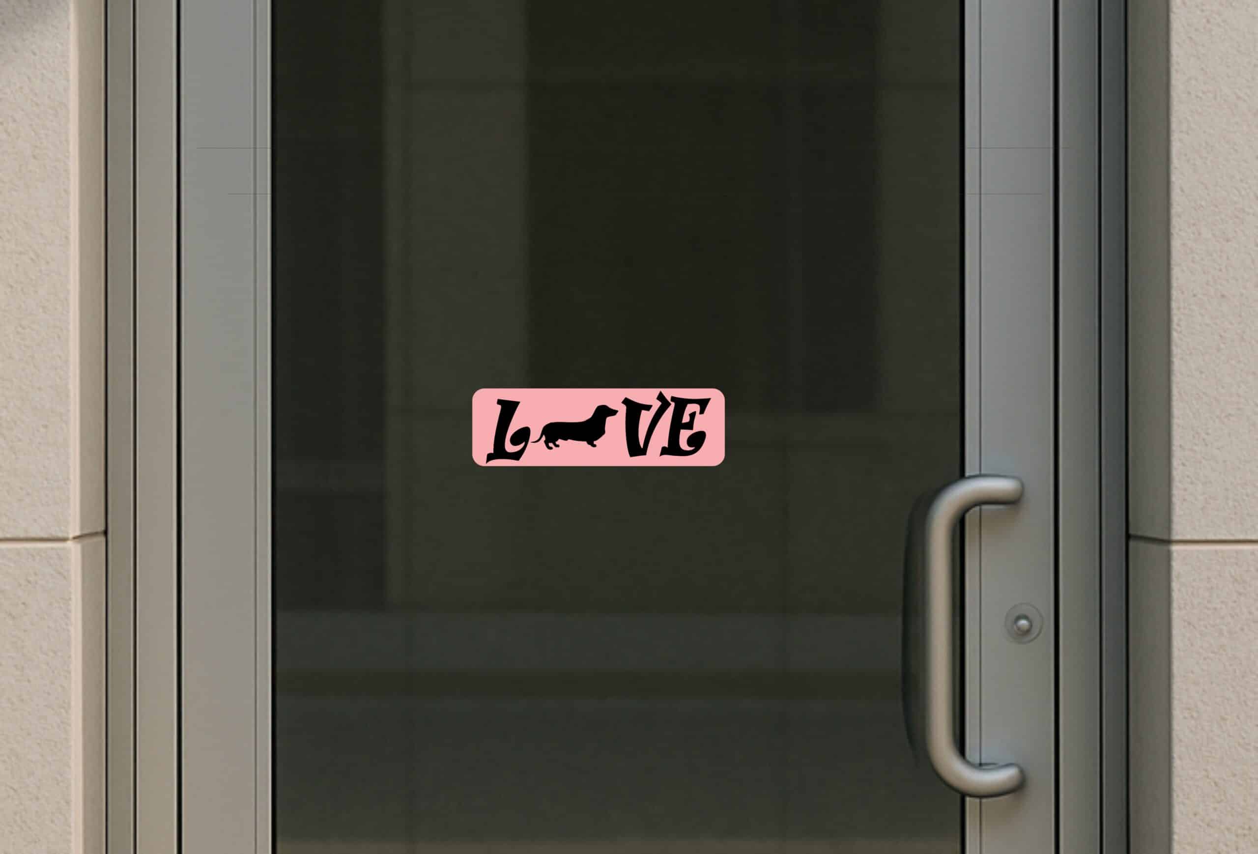 10in x 3in Love Dachshund Bumper Sticker Vinyl Weenie Dog Decal Stickers