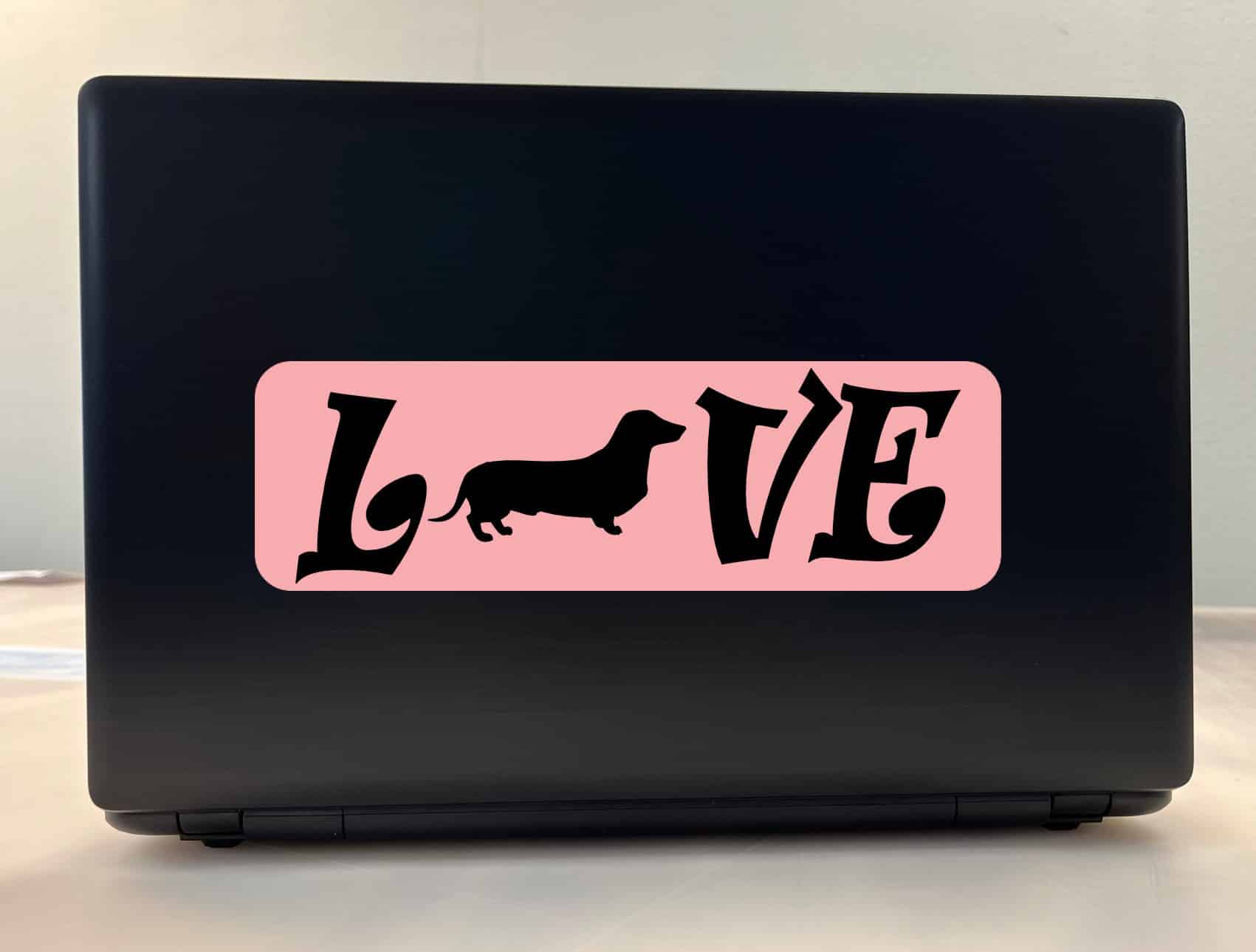 10in x 3in Love Dachshund Bumper Sticker Vinyl Weenie Dog Decal Stickers