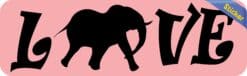 10in x 3in Love Elephant Bumper Sticker Vinyl Animal Decal Car Stickers