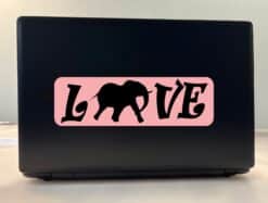 10in x 3in Love Elephant Bumper Sticker Vinyl Animal Decal Car Stickers