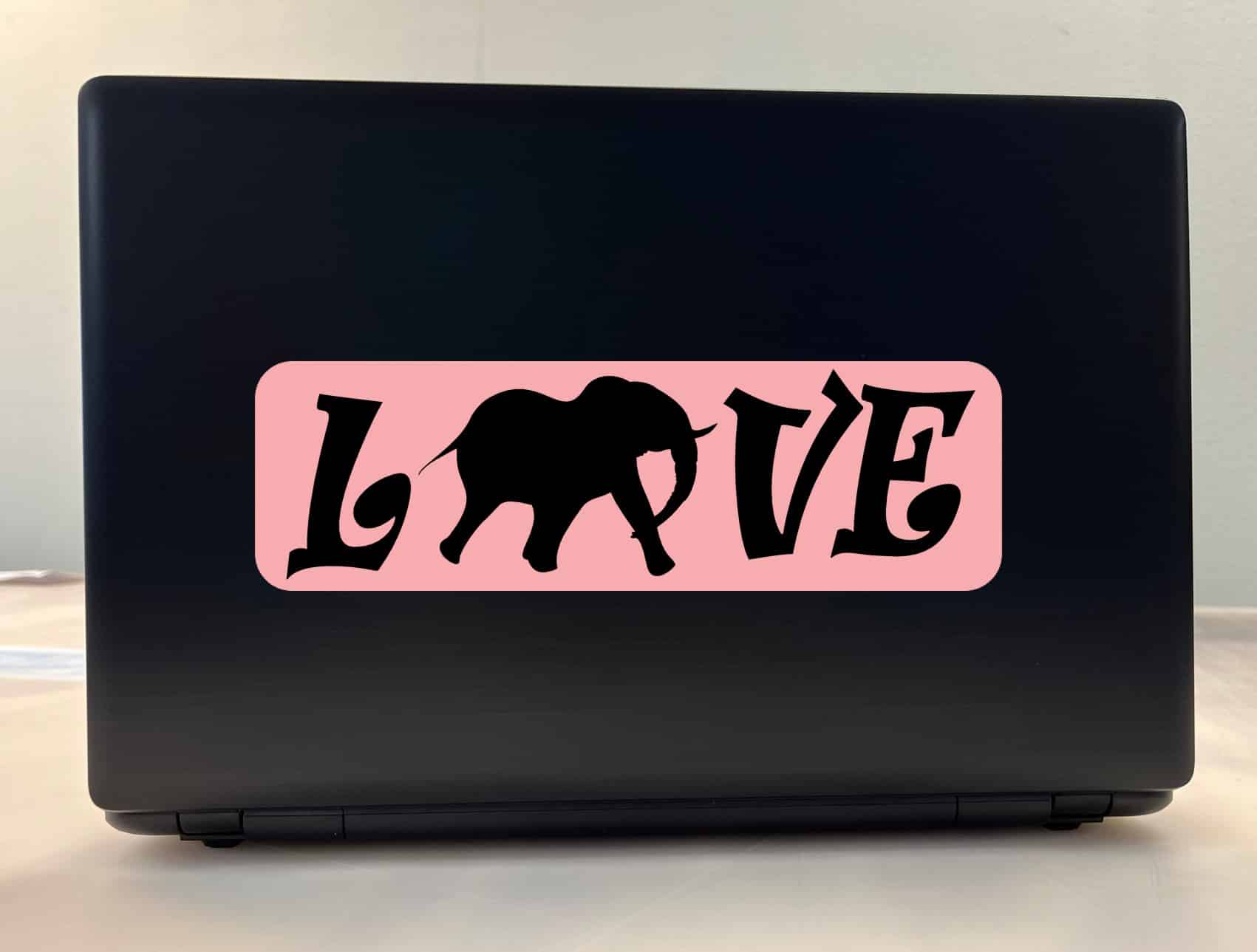 10in x 3in Love Elephant Bumper Sticker Vinyl Animal Decal Car Stickers