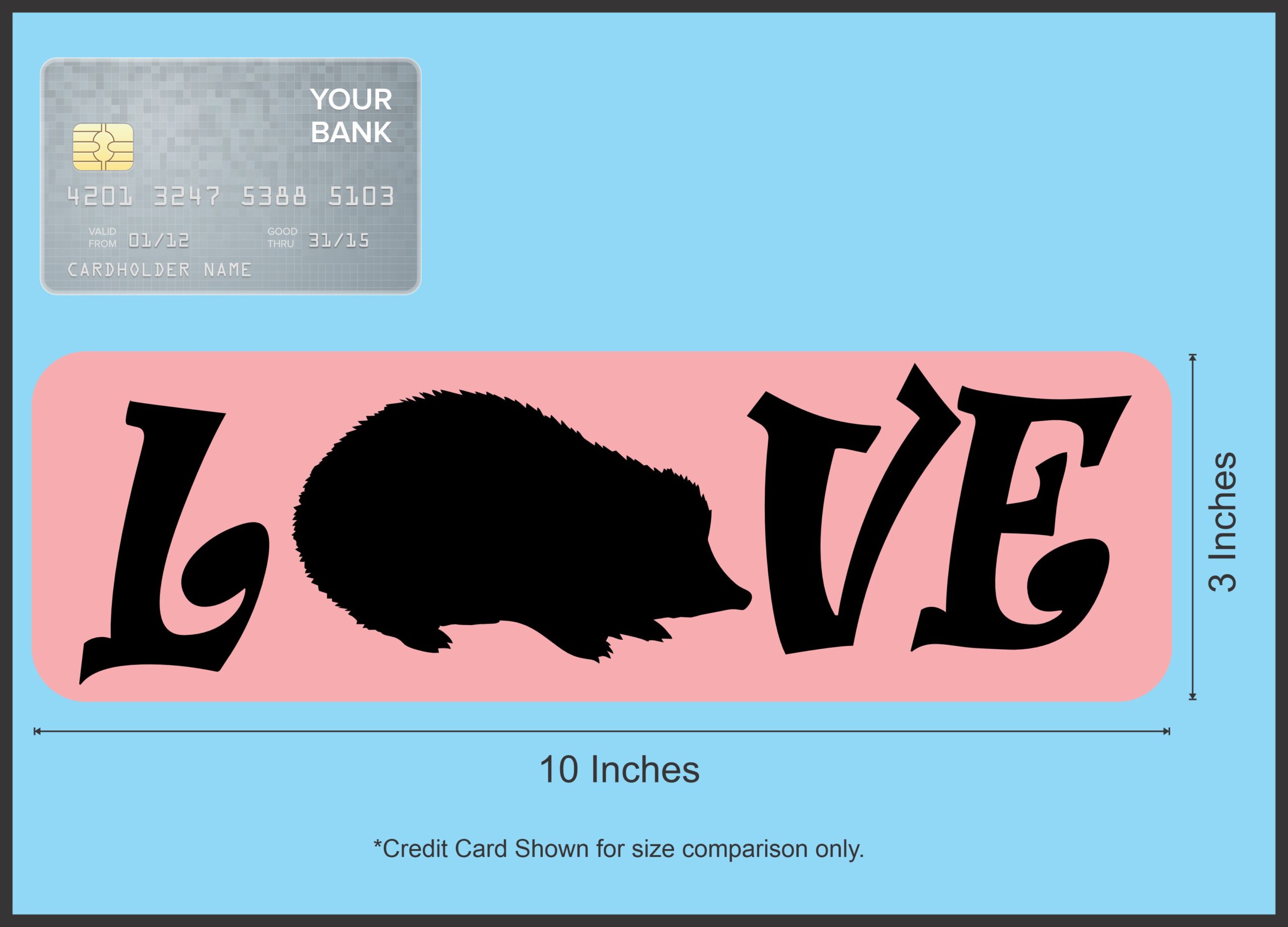 10in x 3in Love Hedgehog Magnet Magnetic Pet Animal Magnets